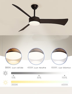 Foto 4 | Ventilador de Techo Cityluz con Luz 3 Aspas 6 Velocidades