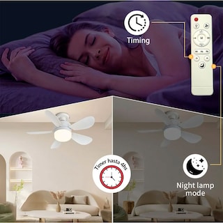 Foto 4 | Lampara Con Ventilador Tianlai De Techo 6 Aspas 3 Velocidades