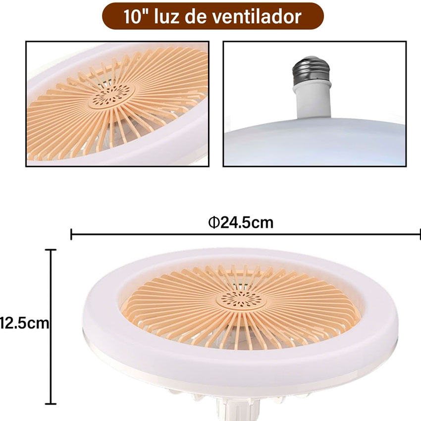 Foto 7 pulgar | Lampara Ventilador De Techo 11 Pulg Megaluz