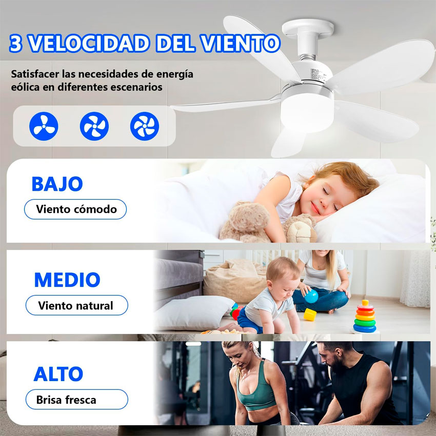 Foto 4 | Lampara Led Con Ventilador Tianlai 5 Aspas Desmontables