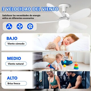 Foto 4 | Lampara Led Con Ventilador Tianlai 5 Aspas Desmontables