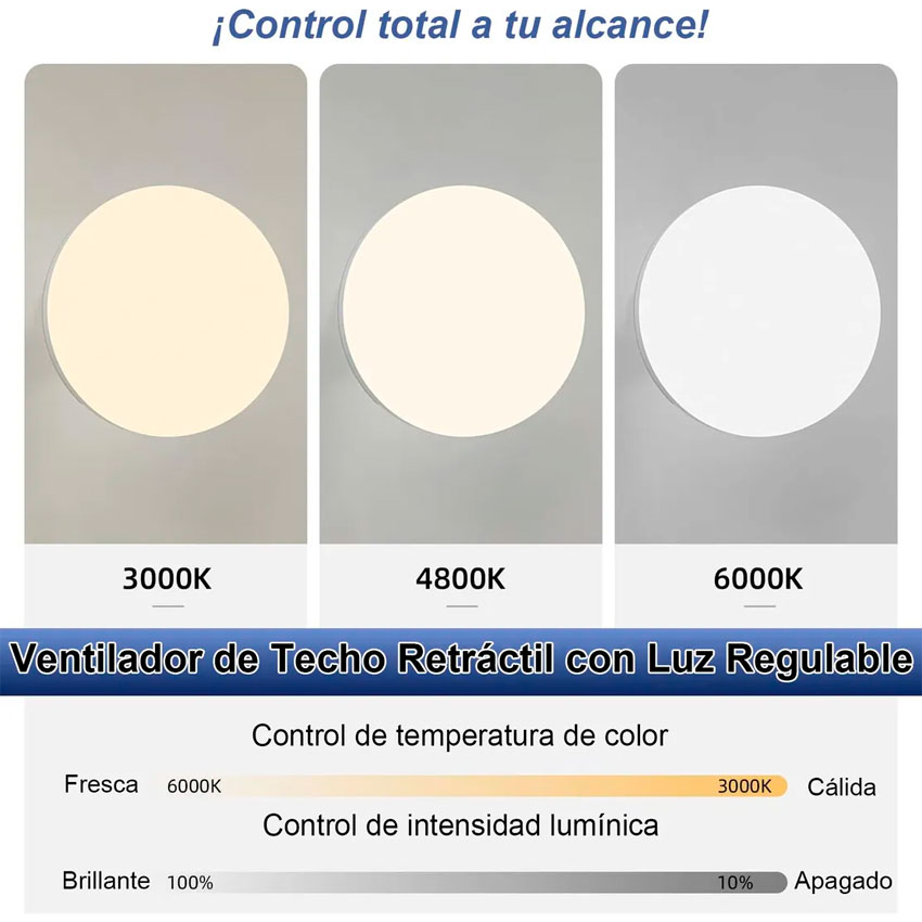 Foto 4 pulgar | Lampara Led Con Ventilador  Tianlai De Techo Con Aspas Retractiles