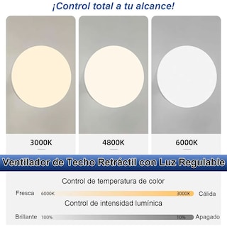 Foto 3 | Lampara Led Con Ventilador Tianlai De Techo Con Aspas Retractiles
