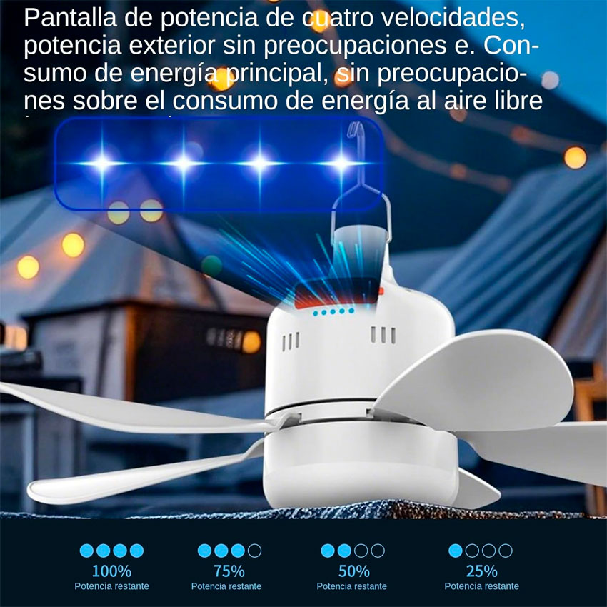 Foto 3 pulgar | Lampara Tianlai Con Ventilador 5 Aspas De Emergencia