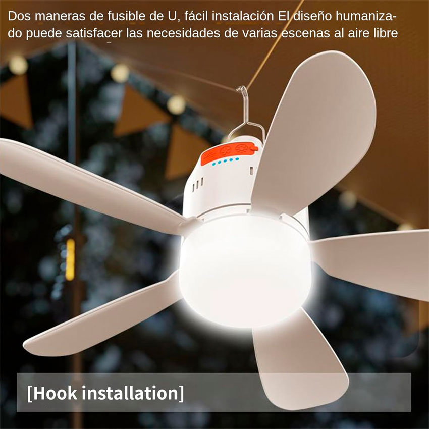 Foto 4 pulgar | Lampara Tianlai Con Ventilador 5 Aspas De Emergencia