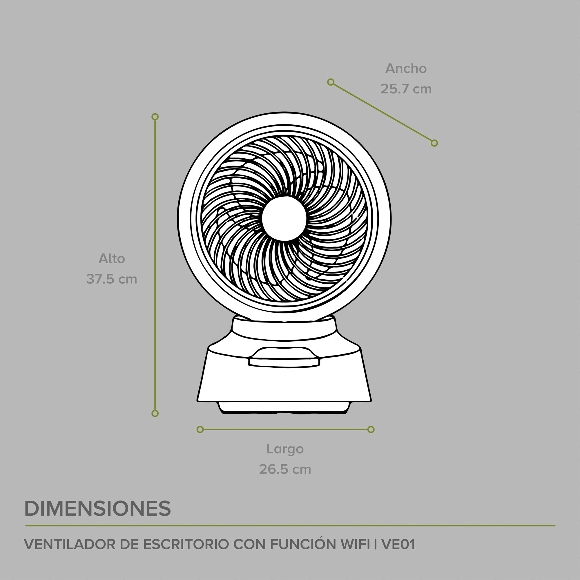 Foto 3 | Ventilador de Escritorio Avera VE01 color Blanco