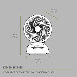 Foto 3 | Ventilador de Escritorio Avera VE01 color Blanco