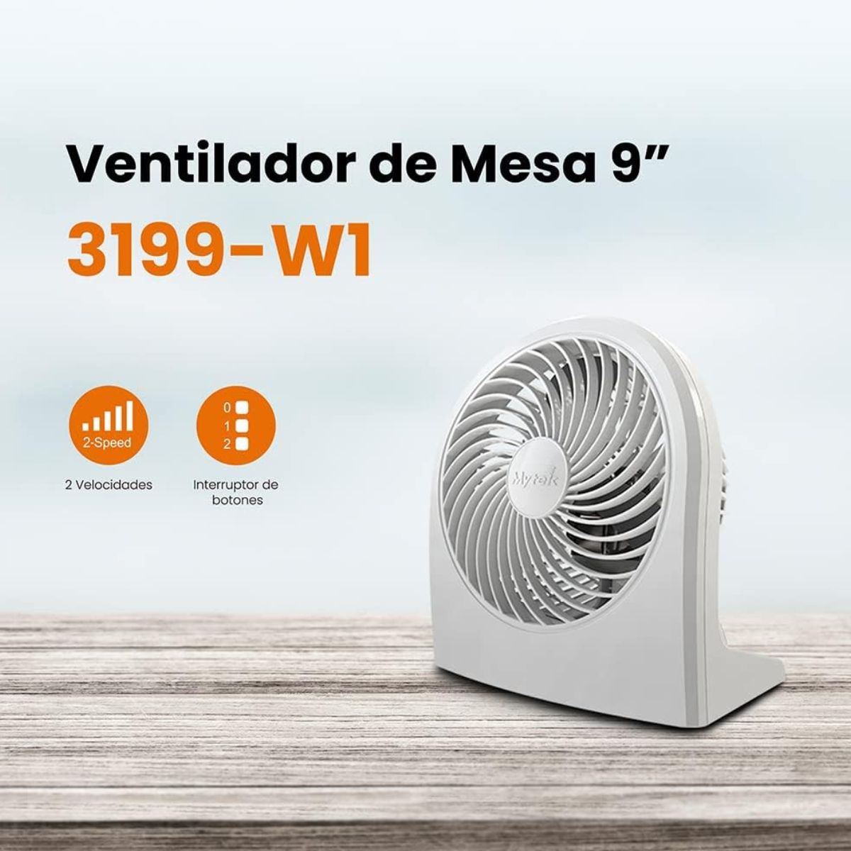 Foto 2 | Ventilador de Escritorio Mytek My3199w color Blanco