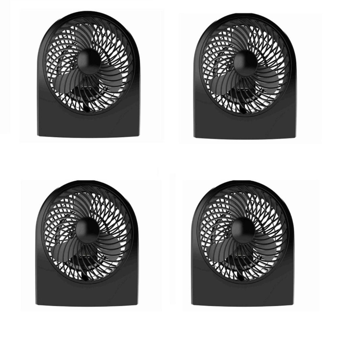 Foto 2 pulgar | Combo 4 Ventiladores Mytek 3199 color Negro de Escritorio o Piso de Plástico  9''