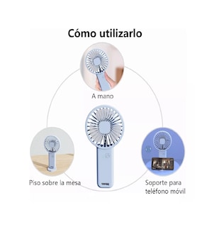 Foto 3 | Ventilador Mini Lab.G Portátil para Mano y Base Azul