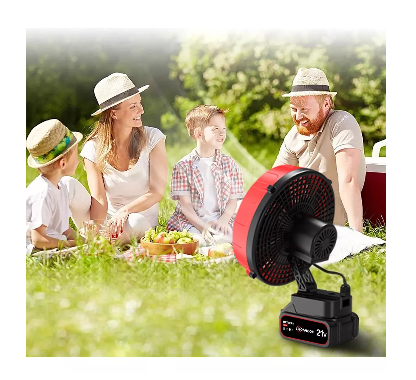 Foto 3 | Ventilador Portátil Ironhoof Recargable color Rojo