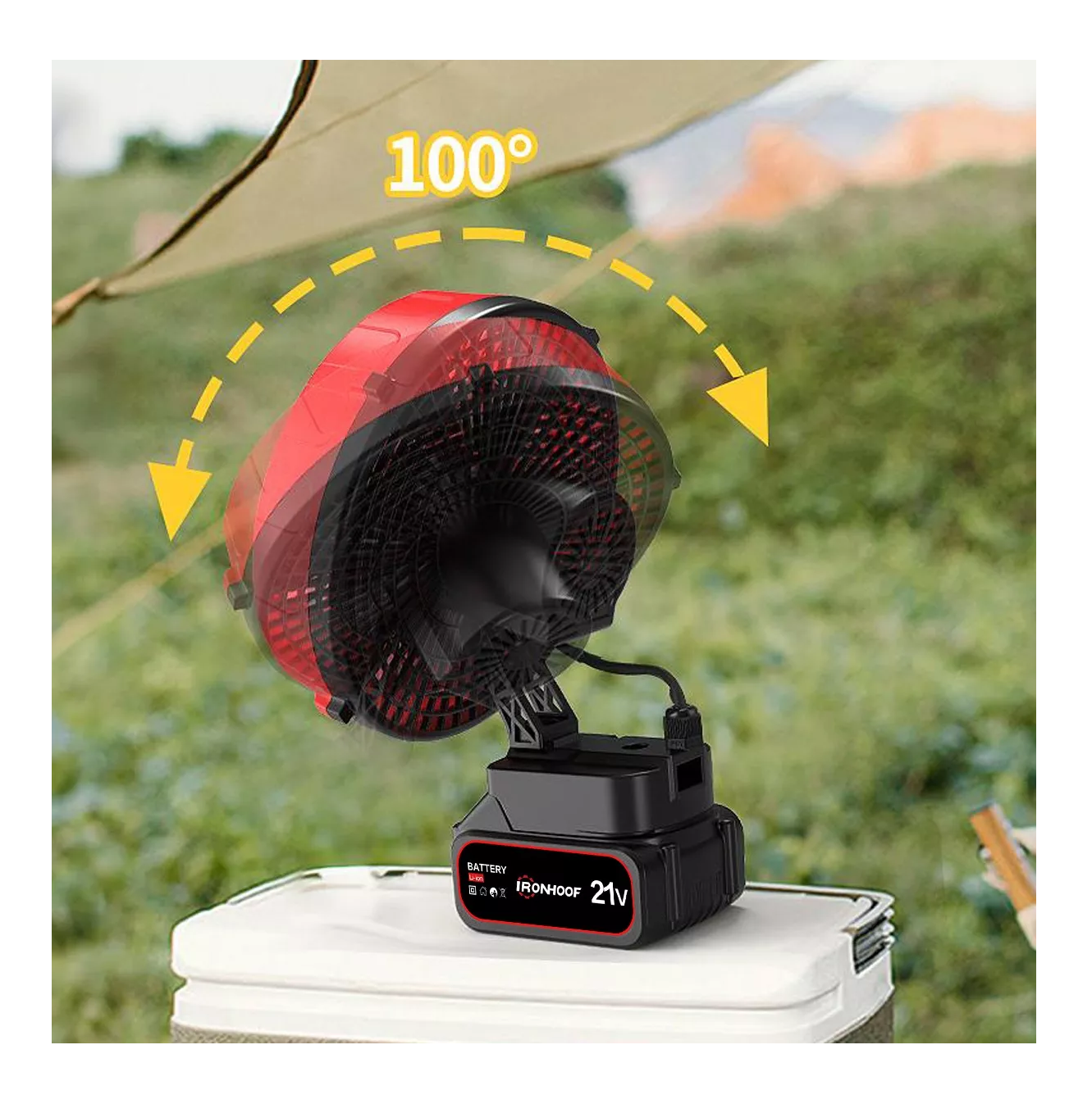 Foto 6 | Ventilador Portátil Ironhoof Recargable color Rojo
