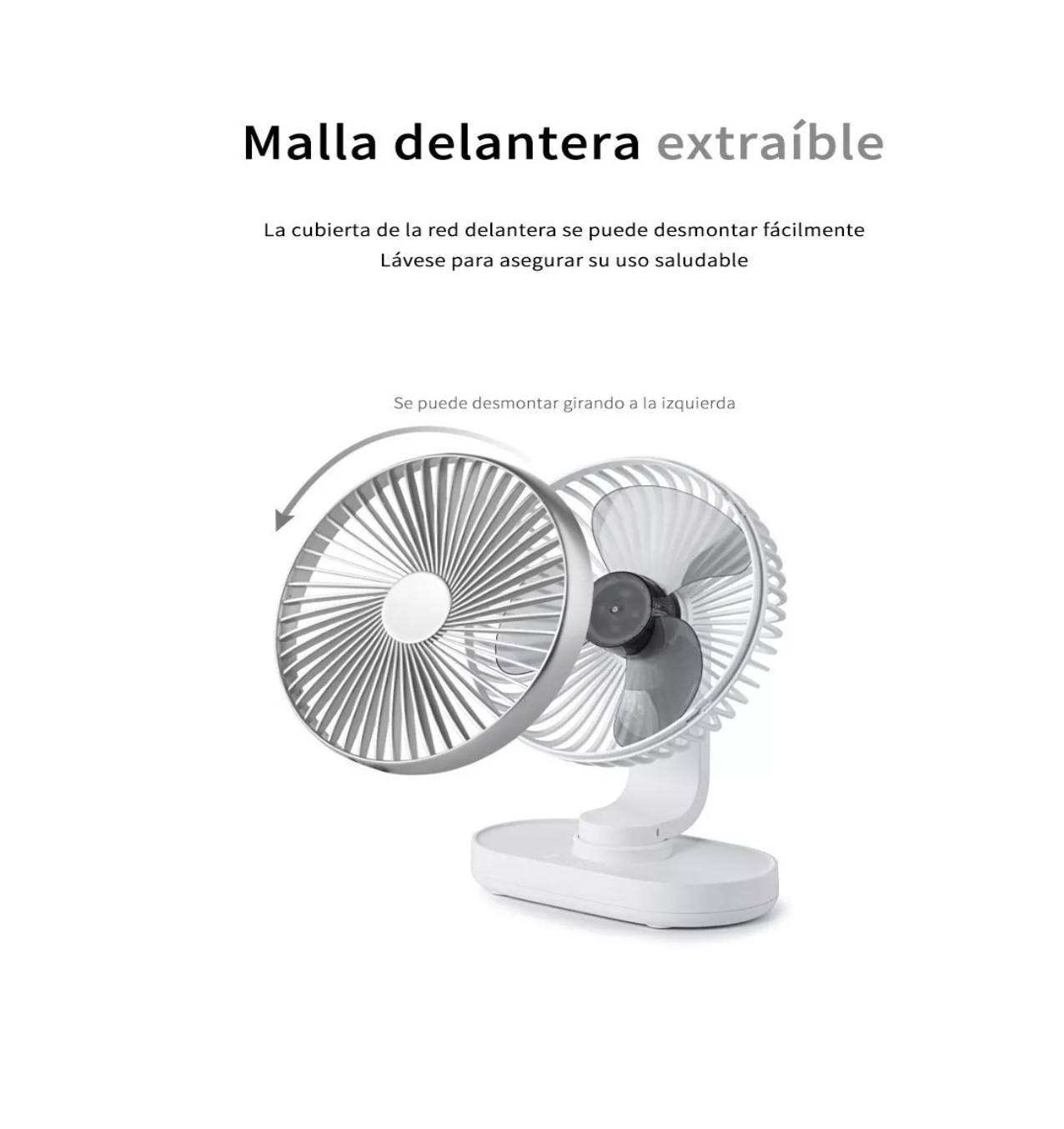 Foto 4 pulgar | Ventilador Portátil de Mesa Belug Blanco Recargable 4 Velocidades