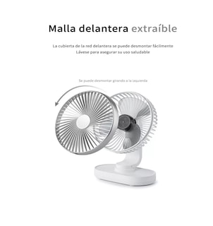 Foto 3 | Ventilador Portátil de Mesa Belug Blanco Recargable 4 Velocidades