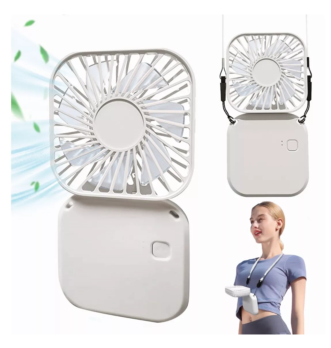 Foto 2 | Mini Ventilador Portátil Plegable Carga Por Usb, Blanco