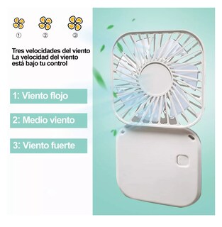 Foto 3 | Mini Ventilador Portátil Plegable Carga Por Usb, Blanco