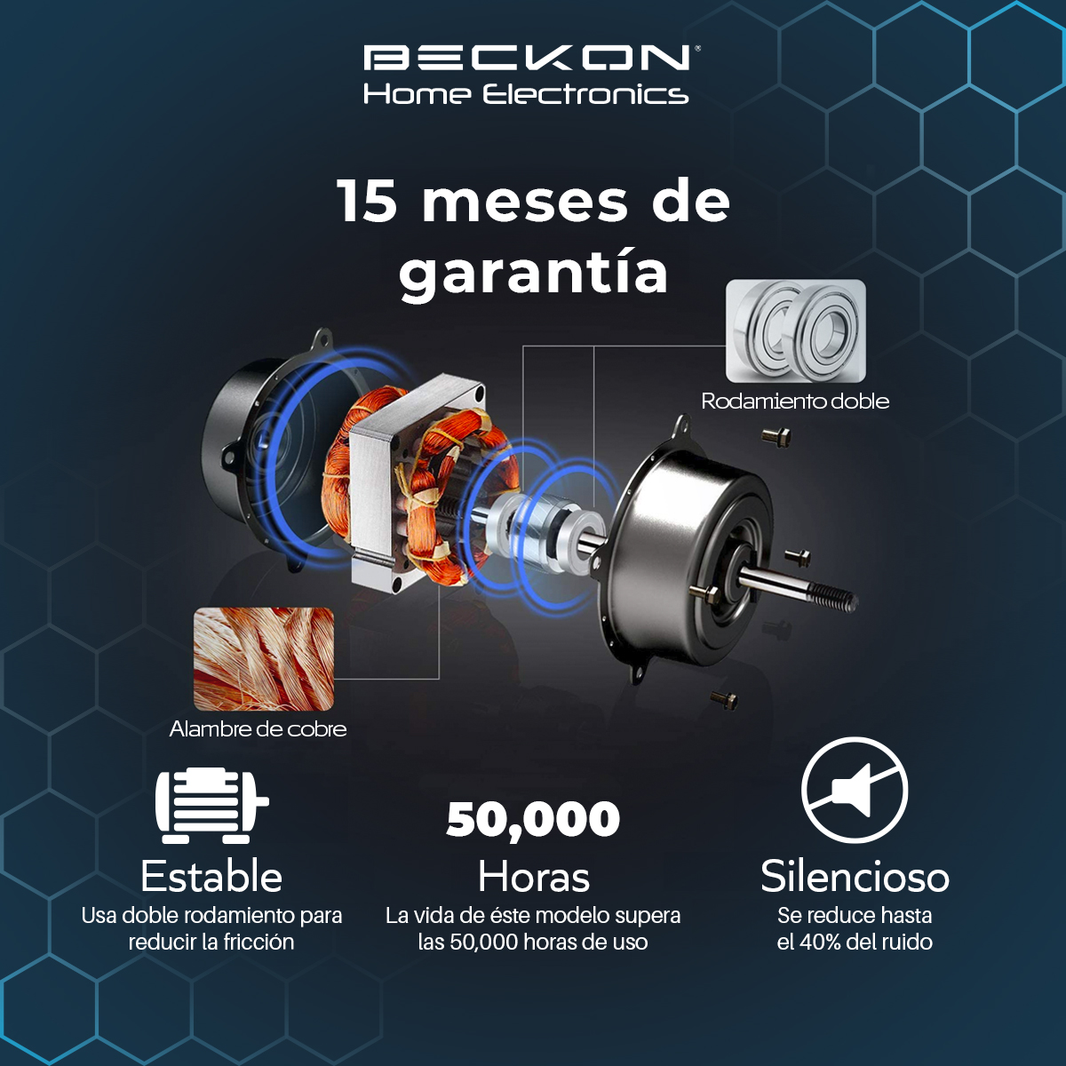 Foto 6 | Ventilador de Escritorio Beckon Negro SB + Clip 15.2 cm