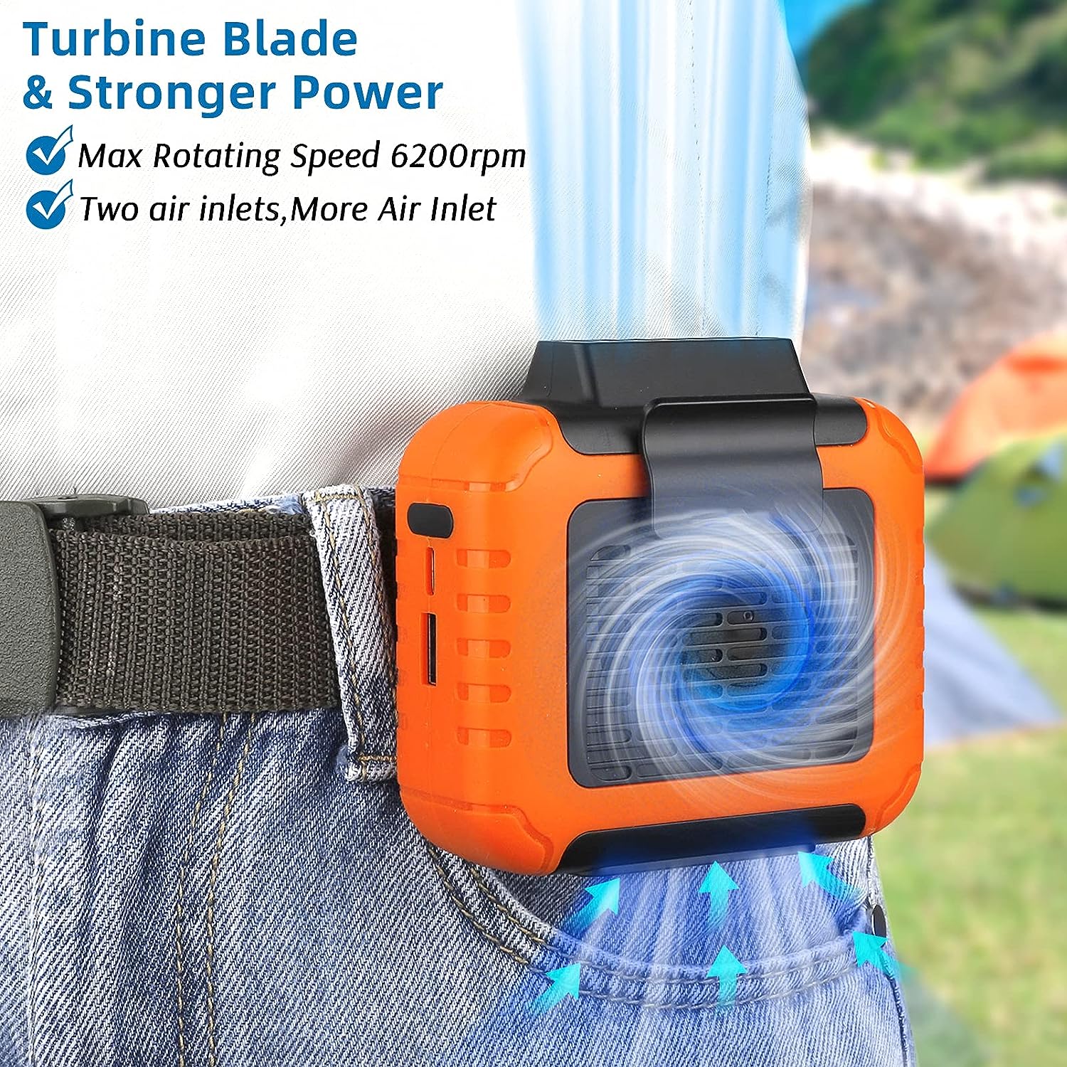 Foto 6 pulgar | Venta Internacional - Ventilador Portátil con Clip de Cintura Jieyou 6000 Mah