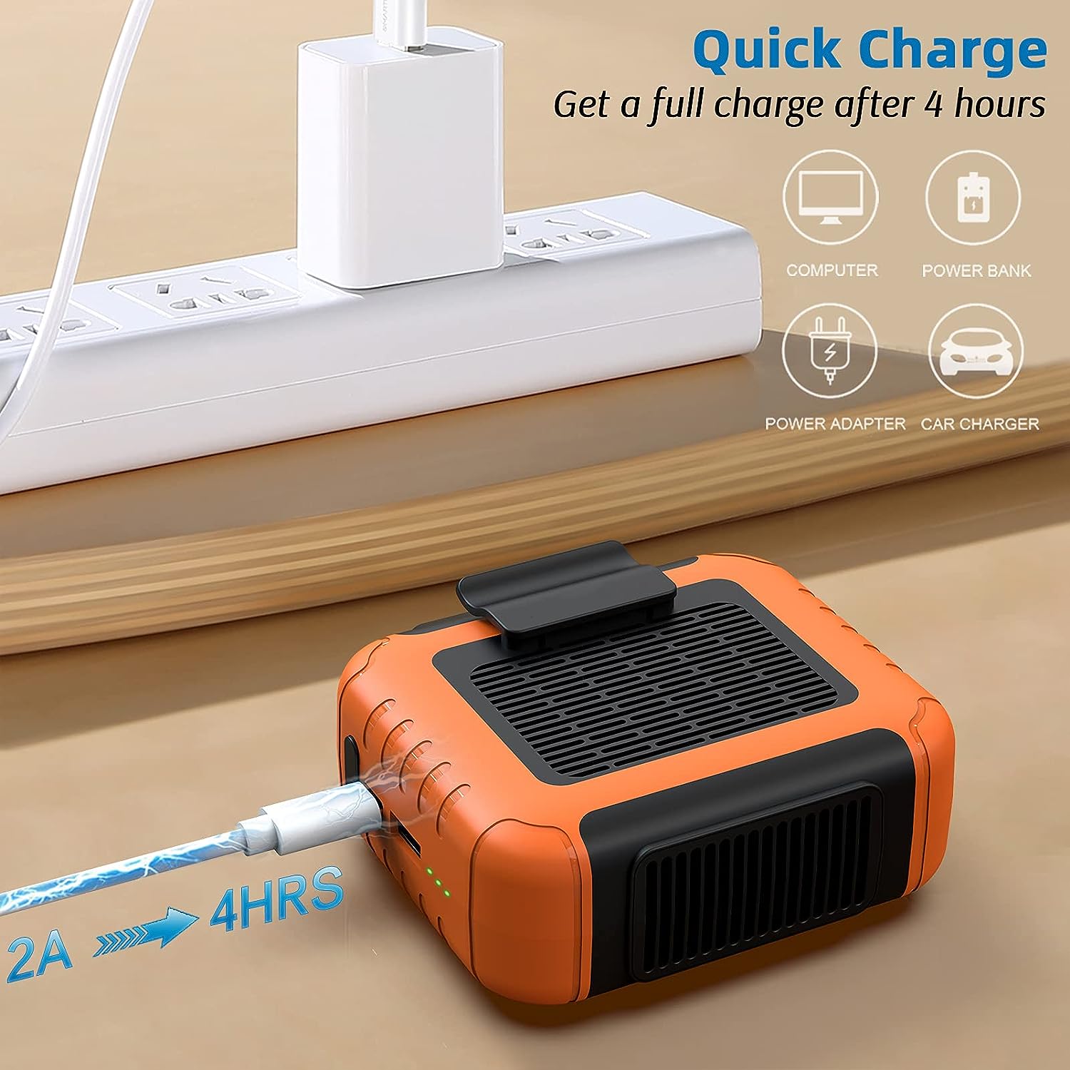 Foto 8 pulgar | Venta Internacional - Ventilador Portátil con Clip de Cintura Jieyou 6000 Mah