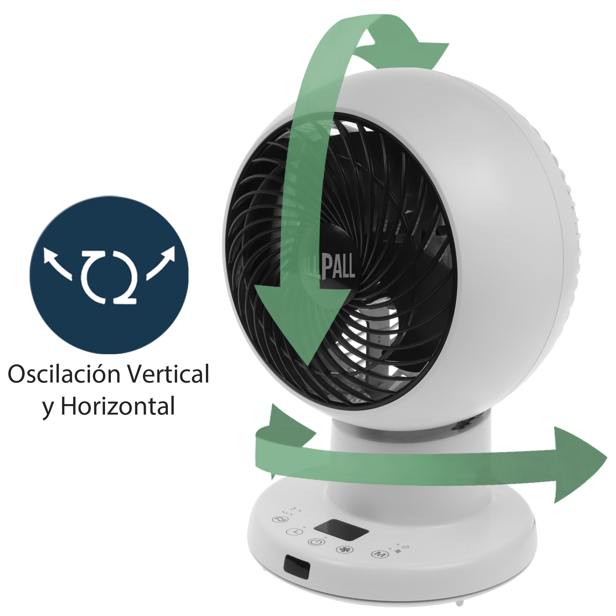 Foto 5 pulgar | Ventilador Pallpall Tipo Woozoo Blanco Giratorio con Control Remoto