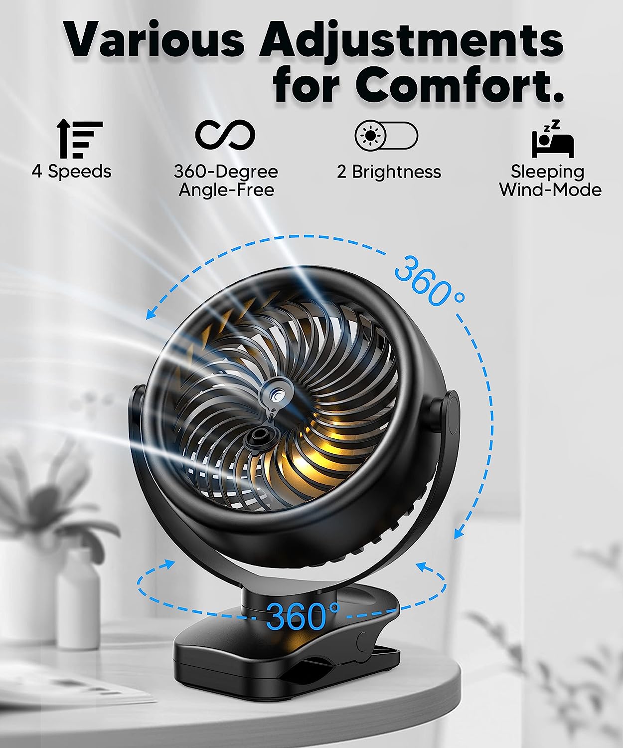 Foto 5 pulgar | Venta Internacional - Ventilador Nebulizador Jieyou 7'' con Batería de 4000 Mah