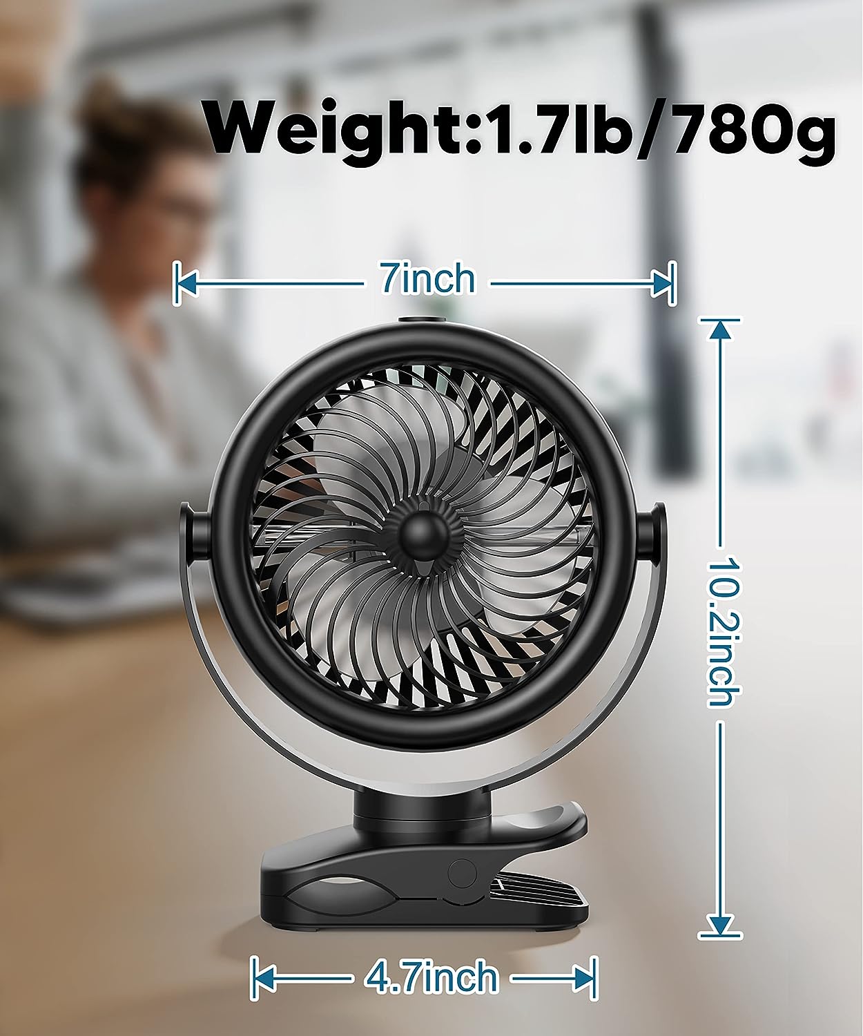 Foto 6 pulgar | Venta Internacional - Ventilador Nebulizador Jieyou 7'' con Batería de 4000 Mah