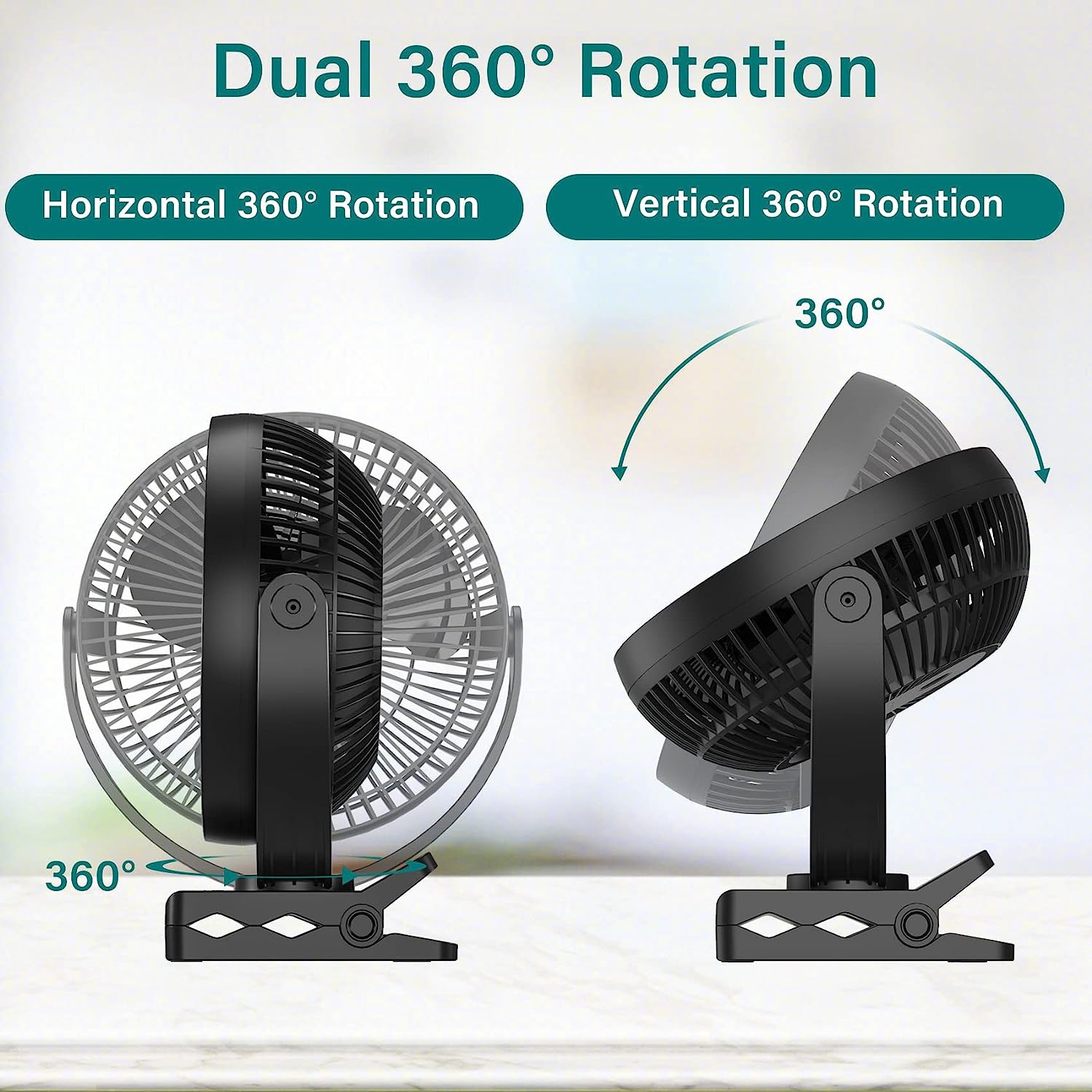 Foto 5 pulgar | Venta Internacional - Ventilador Portátil Clip On Recargable con Batería de 10000 mAh y 3 Velocidades