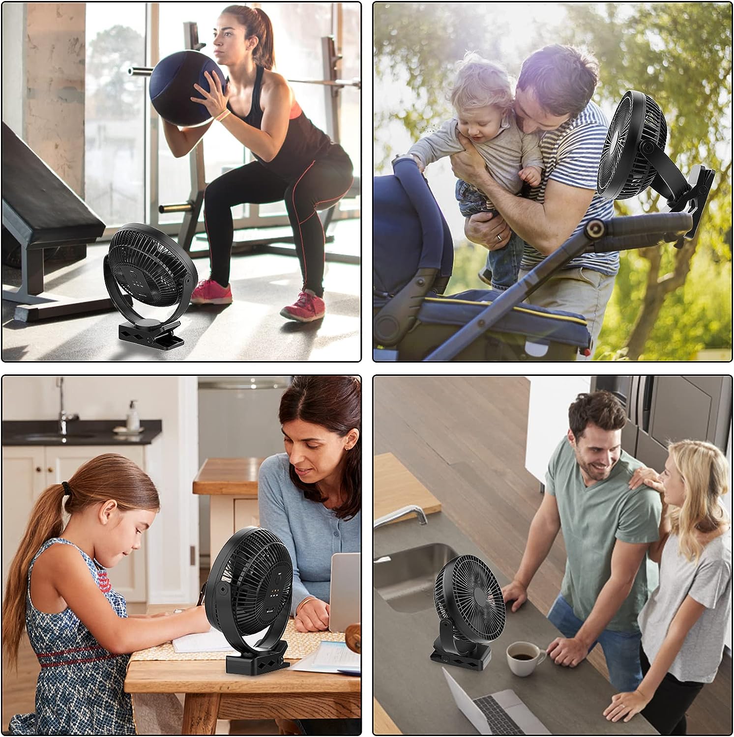 Foto 7 | Venta Internacional - Ventilador Portátil Clip On Recargable con Batería de 10000 mAh y 3 Velocidades