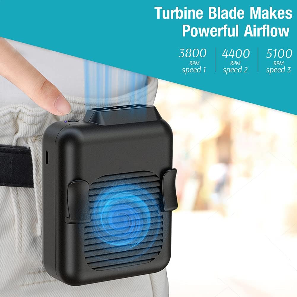 Foto 4 | Venta Internacional - Abanico Portátil con Pinza de Cintura y Batería de 6000 mAh