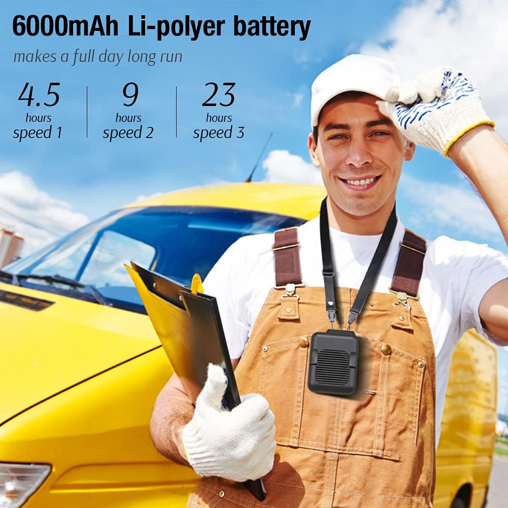 Foto 7 pulgar | Venta Internacional - Abanico Portátil con Pinza de Cintura y Batería de 6000 mAh