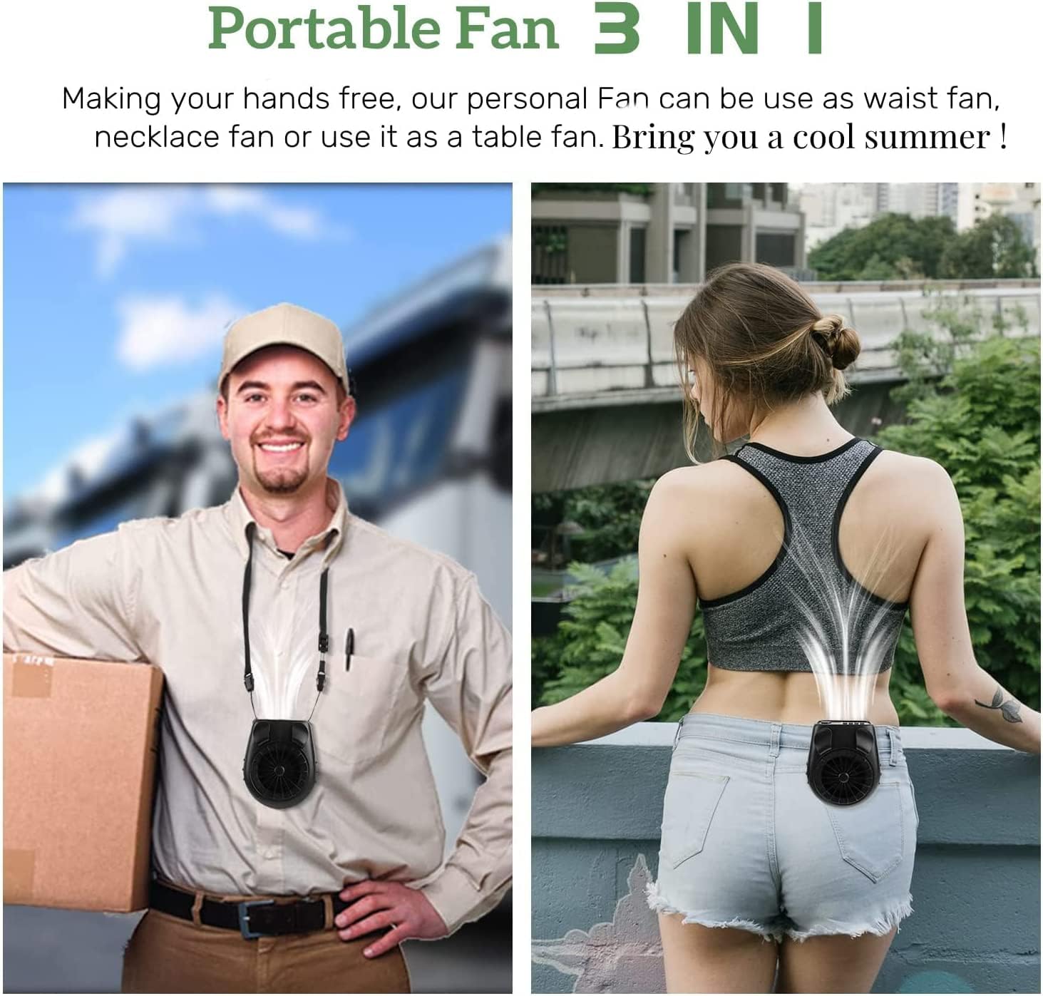 Foto 4 pulgar | Venta Internacional - Ventilador de Cintura Portátil Jieyou Batería de 6000 Mah con Correa para Collar