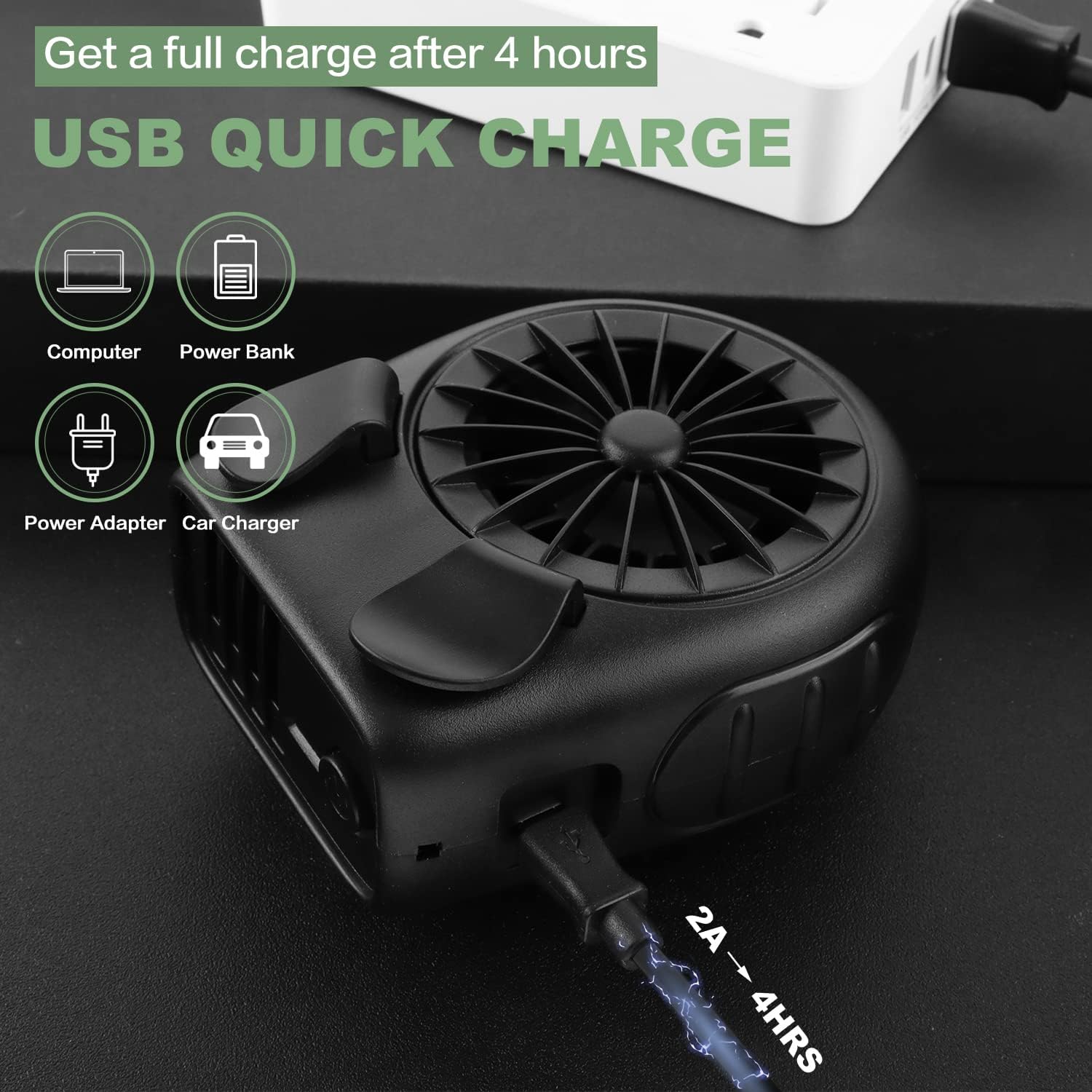 Foto 7 | Venta Internacional - Ventilador de Cintura Portátil Jieyou Batería de 6000 Mah con Correa para Collar