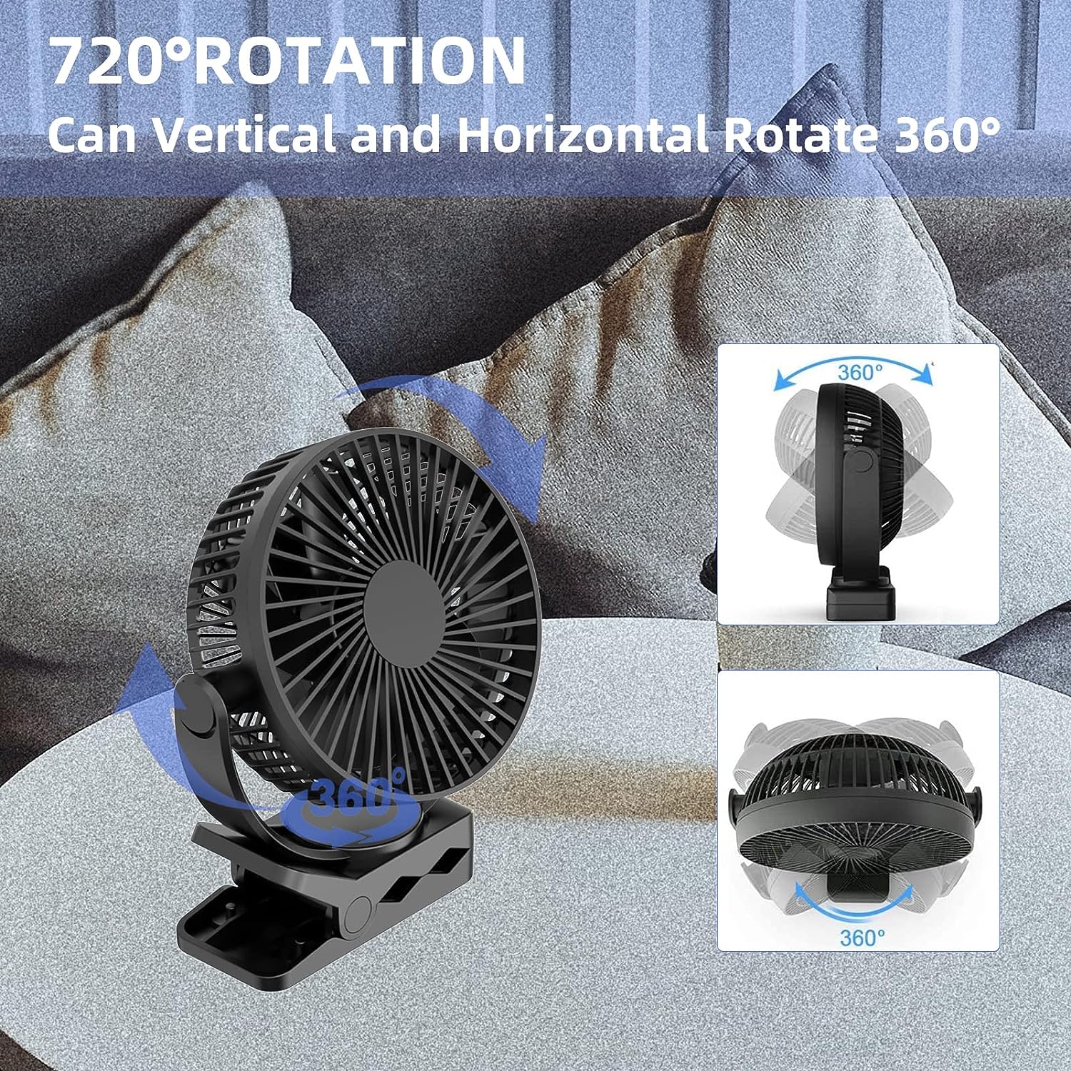 Foto 4 pulgar | Venta Internacional - Ventilador de Escritorio Silencioso con Clip Jieyou de 6 Pulgadas y Recarga USB de 5000 mAh