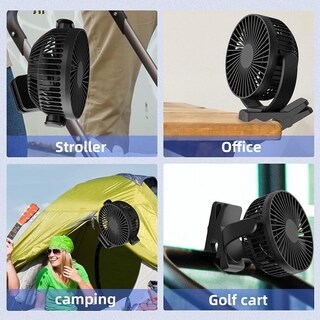 Foto 4 | Venta Internacional - Ventilador de Escritorio Silencioso con Clip Jieyou de 6 Pulgadas y Recarga USB de 5000 mAh