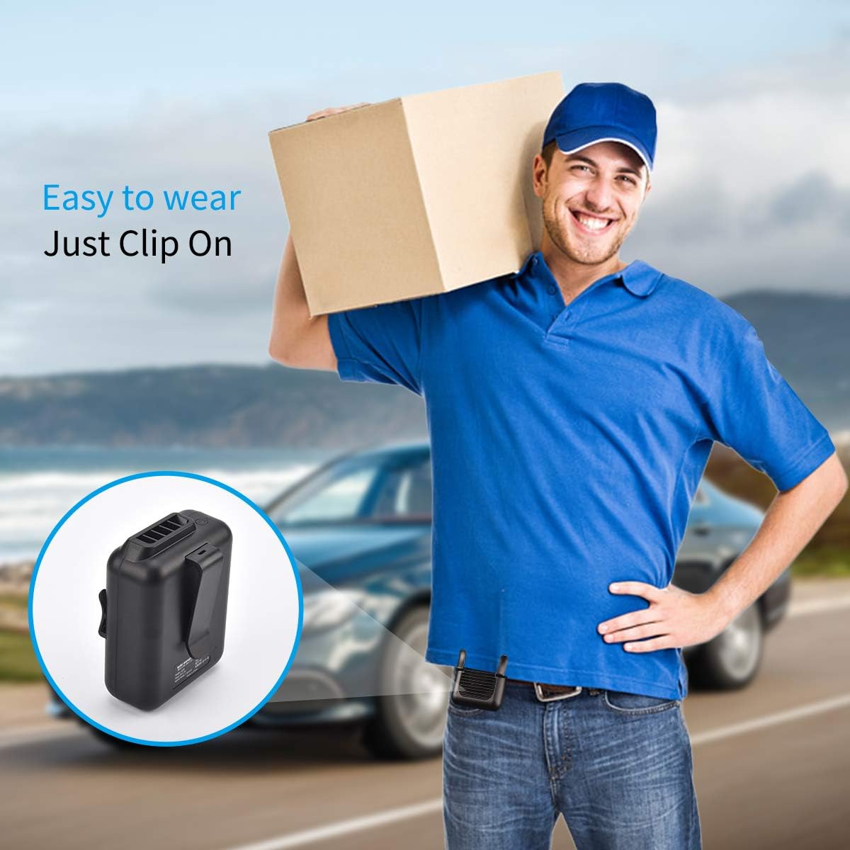 Foto 5 pulgar | Venta Internacional - Ventilador Portátil con Clip de Cintura Jieyou De 6000 Mah Funciona con Pilas