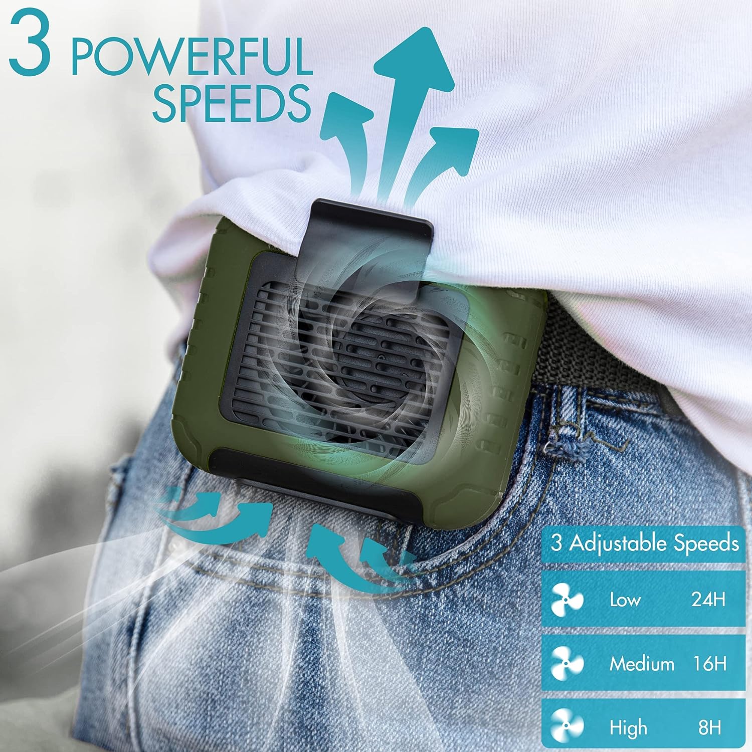 Foto 4 pulgar | Venta Internacional-Ventilador Portátil Verde Recargable