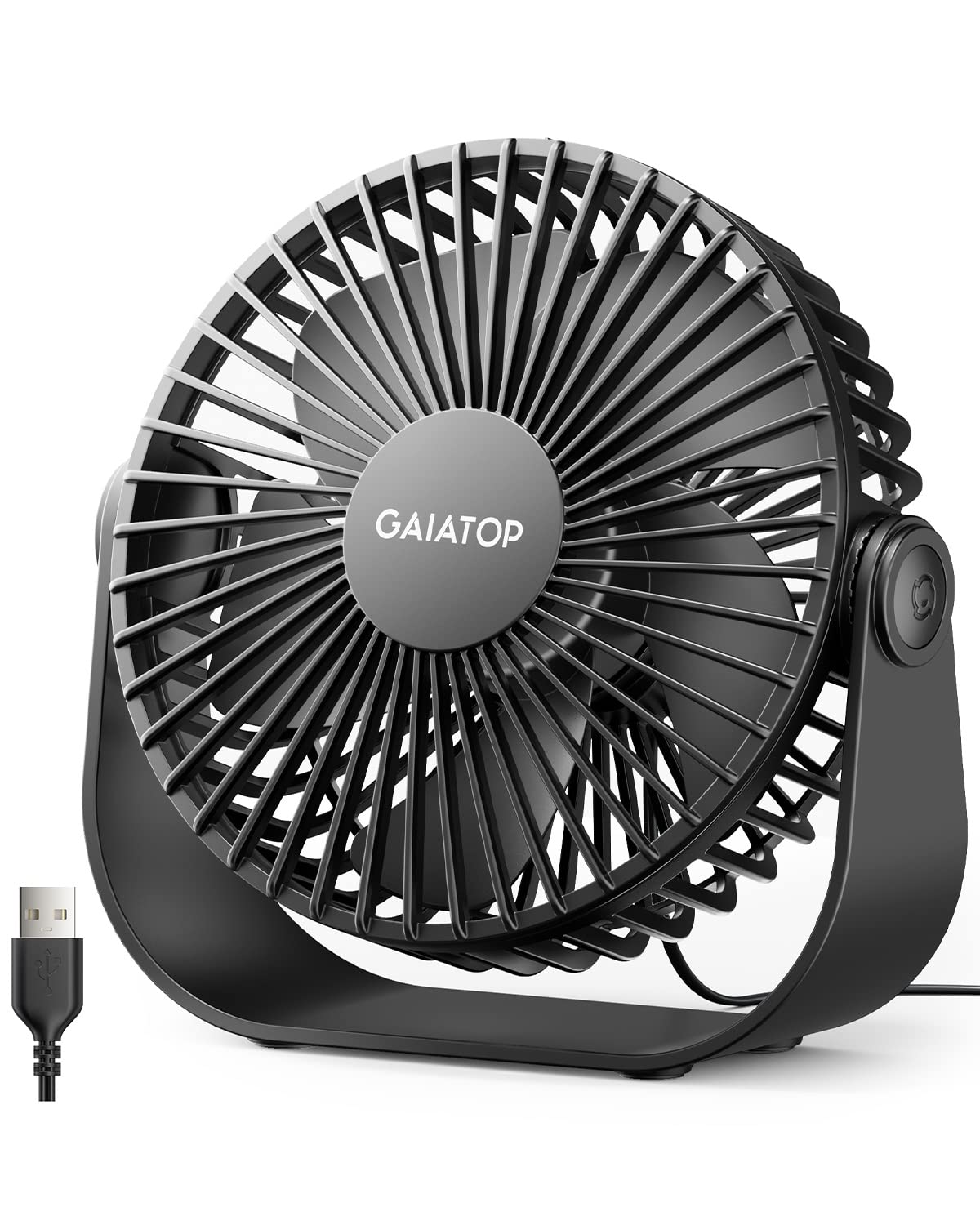 Foto 2 pulgar | Ventilador De Escritorio Gaiatop Usb De 3 Velocidades Con Fuerte Flujo De Aire De 14 Cm, Negro - Venta Internacional.