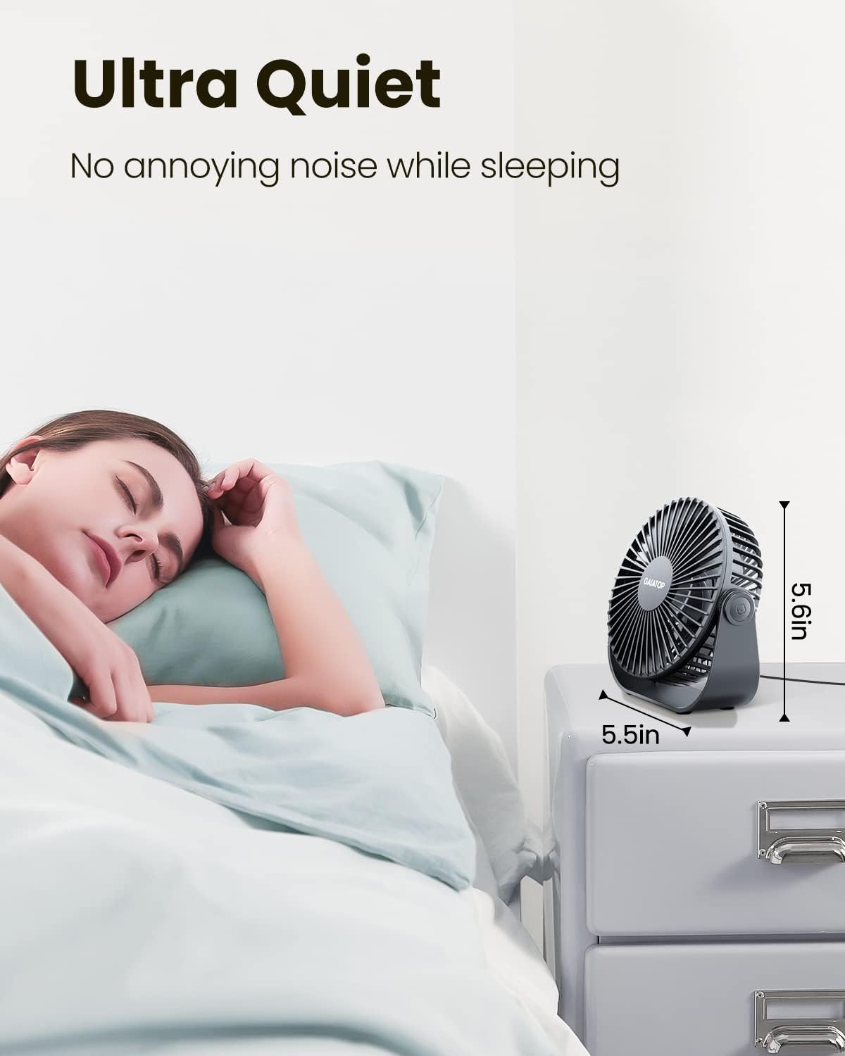 Foto 4 pulgar | Ventilador De Escritorio Gaiatop Usb De 3 Velocidades Con Fuerte Flujo De Aire De 14 Cm, Negro - Venta Internacional.
