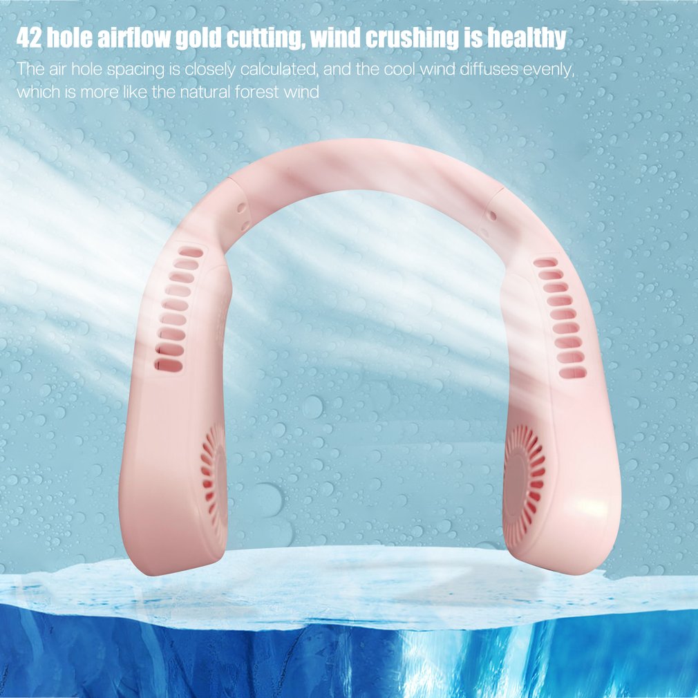 Foto 3 pulgar | Han Mini Portátil Con Cuello De Ventilador, Recargable Por Usb, Sin Hojas - Venta Internacional.