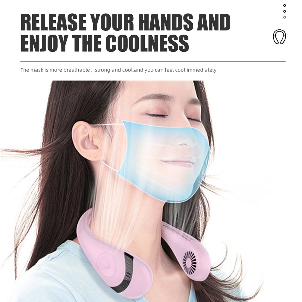 Foto 3 pulgar | Ventilador De Cuello Portátil De 5000 Mah, Refrigeración De 360 Grados Con 80 Orificios De Ventilaci - Venta Intern
