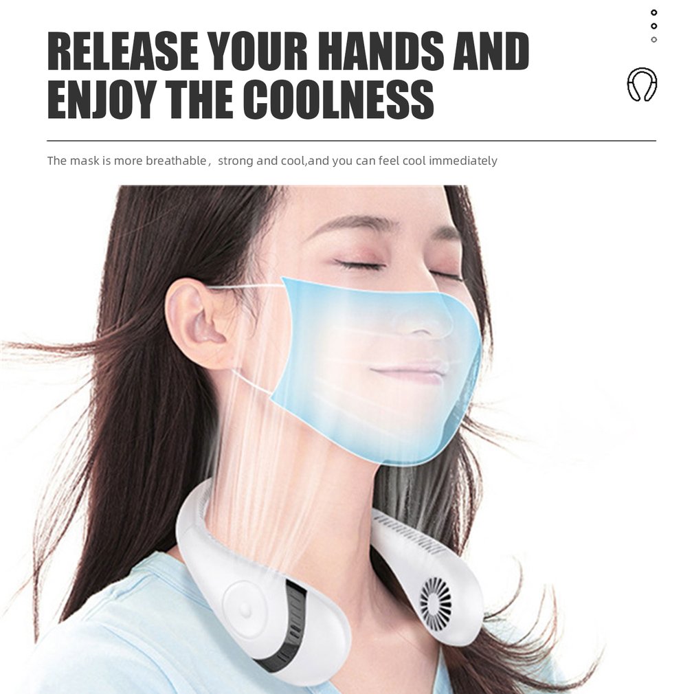 Foto 3 pulgar | Ventilador De Cuello Portátil De 5000 Mah Con 80 Orificios De Ventilación Y 3 Velocidades - Venta Internacional.