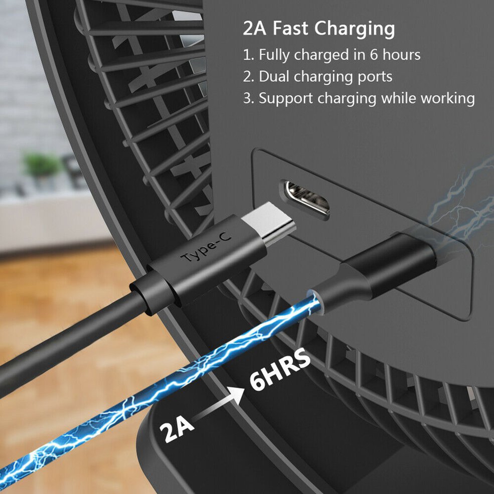 Foto 6 pulgar | Ventilador De Flujo De Aire Con Clip, Batería Recargable Usb De 5 Pulgadas - Venta Internacional.
