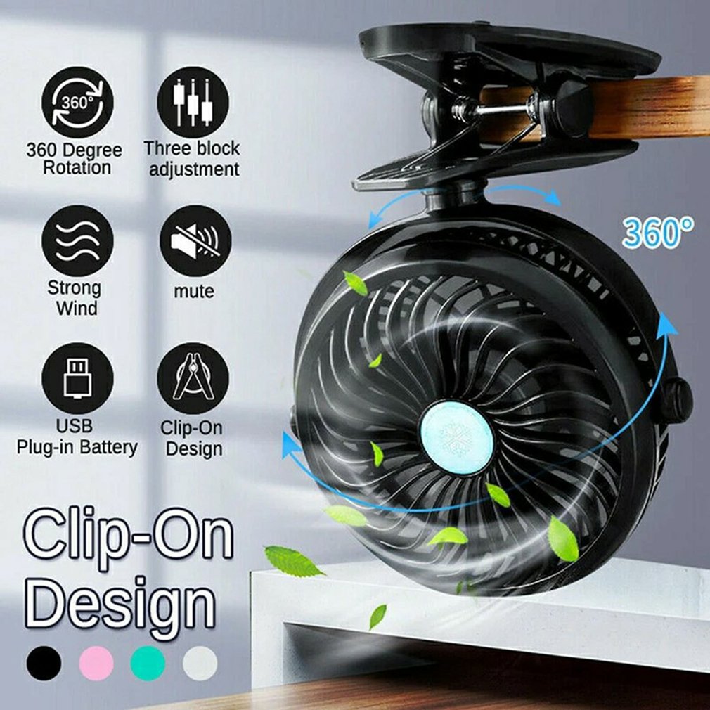 Foto 5 pulgar | Ventilador Portátil Con Carga Usb, Mini Ventilador De Escritorio Con Clip De 360 Grados - Venta Internacional.