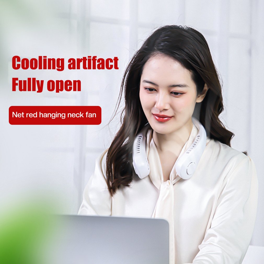 Mini Ventilador De Cuello Portátil Sin Cuchillas, Recargable Por Usb Con 5 Velocidades - Venta Internacional.