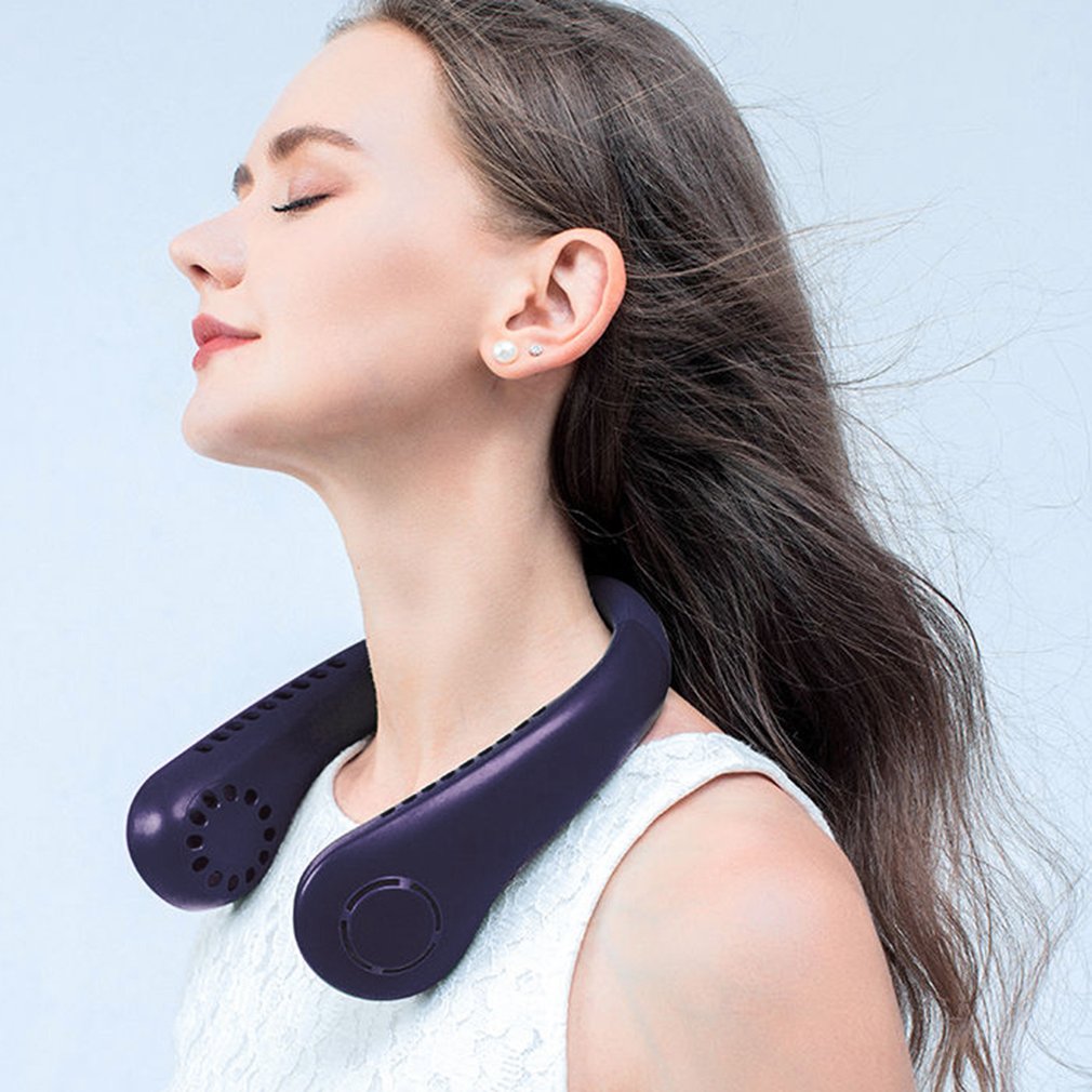 Foto 2 | Ventilador De Cuello Portátil Mini Sin Aspas, Recargable Por Usb Con 5 Velocidades - Venta Internacional.