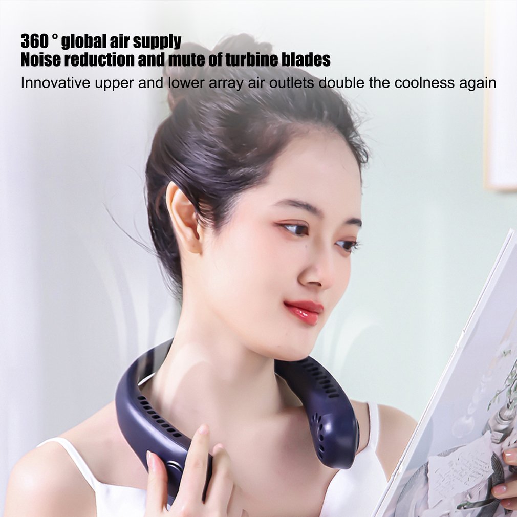 Foto 5 pulgar | Ventilador De Cuello Portátil Mini Sin Aspas, Recargable Por Usb Con 5 Velocidades - Venta Internacional.