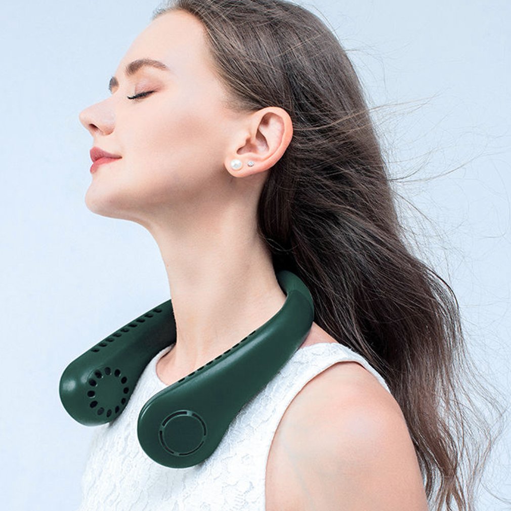 Foto 3 pulgar | Mini Ventilador De Cuello Portátil Sin Cuchillas, Recargable Por Usb Con 5 Velocidades - Venta Internacional.