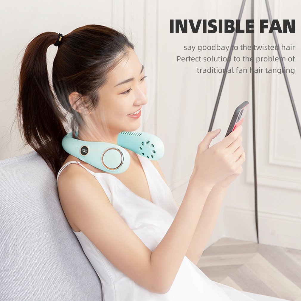 Foto 5 pulgar | Ventilador Portátil De Cuello Colgante Sin Hojas Con Batería De 3000 Mah - Venta Internacional.