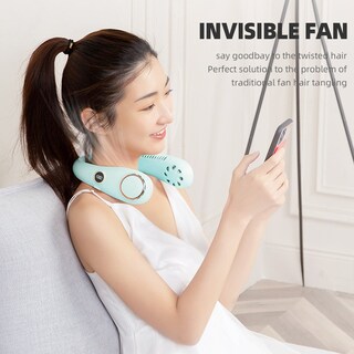 Foto 4 | Ventilador Portátil De Cuello Colgante Sin Hojas Con Batería De 3000 Mah - Venta Internacional.