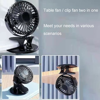 Foto 3 | Ventilador Portátil Con Carga Usb, Mini Ventilador De Escritorio Con Clip De 360 Grados - Venta Internacional.